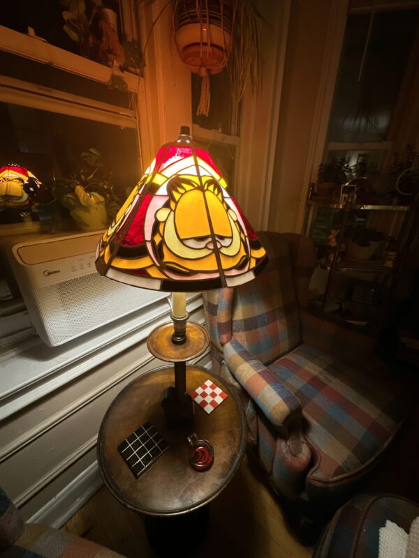 Stained Glass Garf Lasagna Cat Lamp