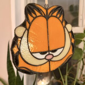 Stained Glass Garfield Sun Catcher