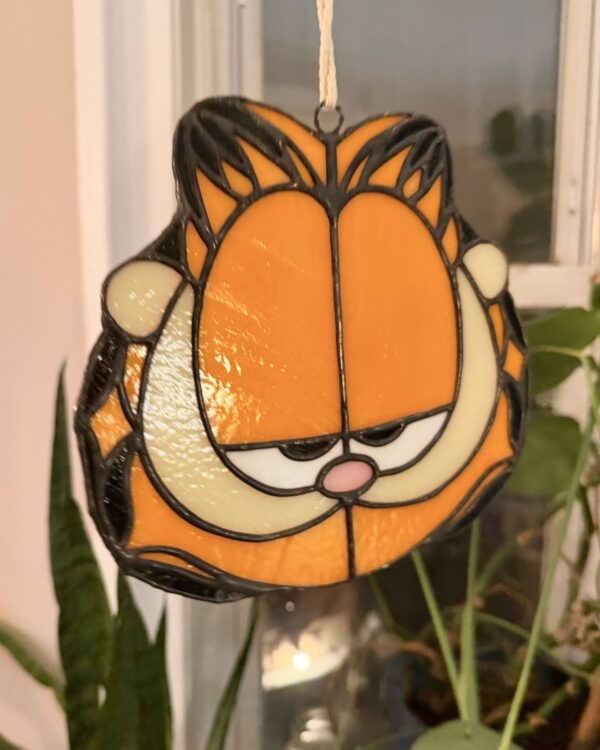 Stained Glass Garfield Sun Catcher