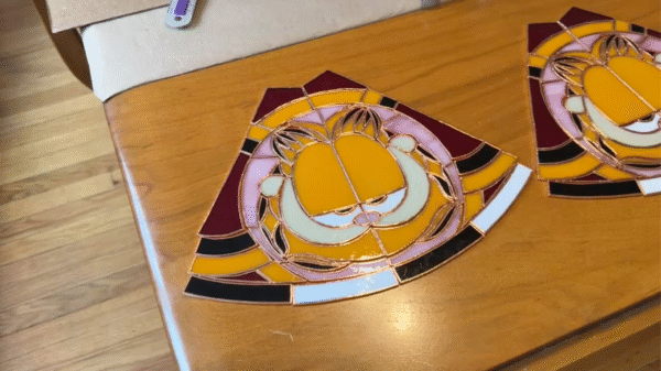 Stained Glass Garfield Lamp