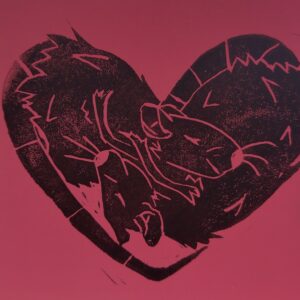 Rat Love Paper Block Print