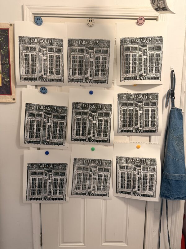 Farraguts Linocut Print