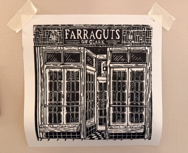 Farraguts Linocut Print