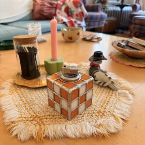 Stained Glass Lighter - Orange and White