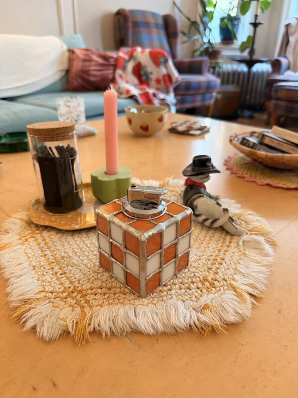 Stained Glass Lighter - Orange and White