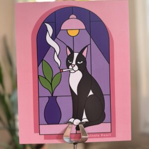 Smoking Cat Print