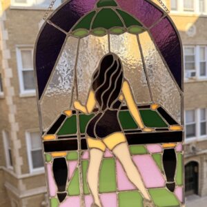 Pool Girl Stained Glass