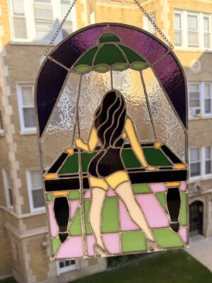 Pool Girl Stained Glass